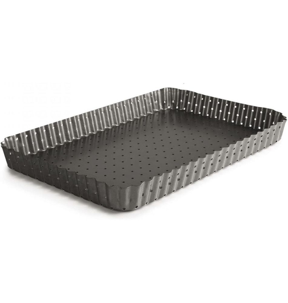 Moule Rectangulaire Acier Perforé 31x21 Noir
