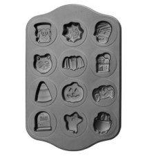 Plaque Antiadhésive Halloween 12 Biscuits Acier 44 x 28 cm