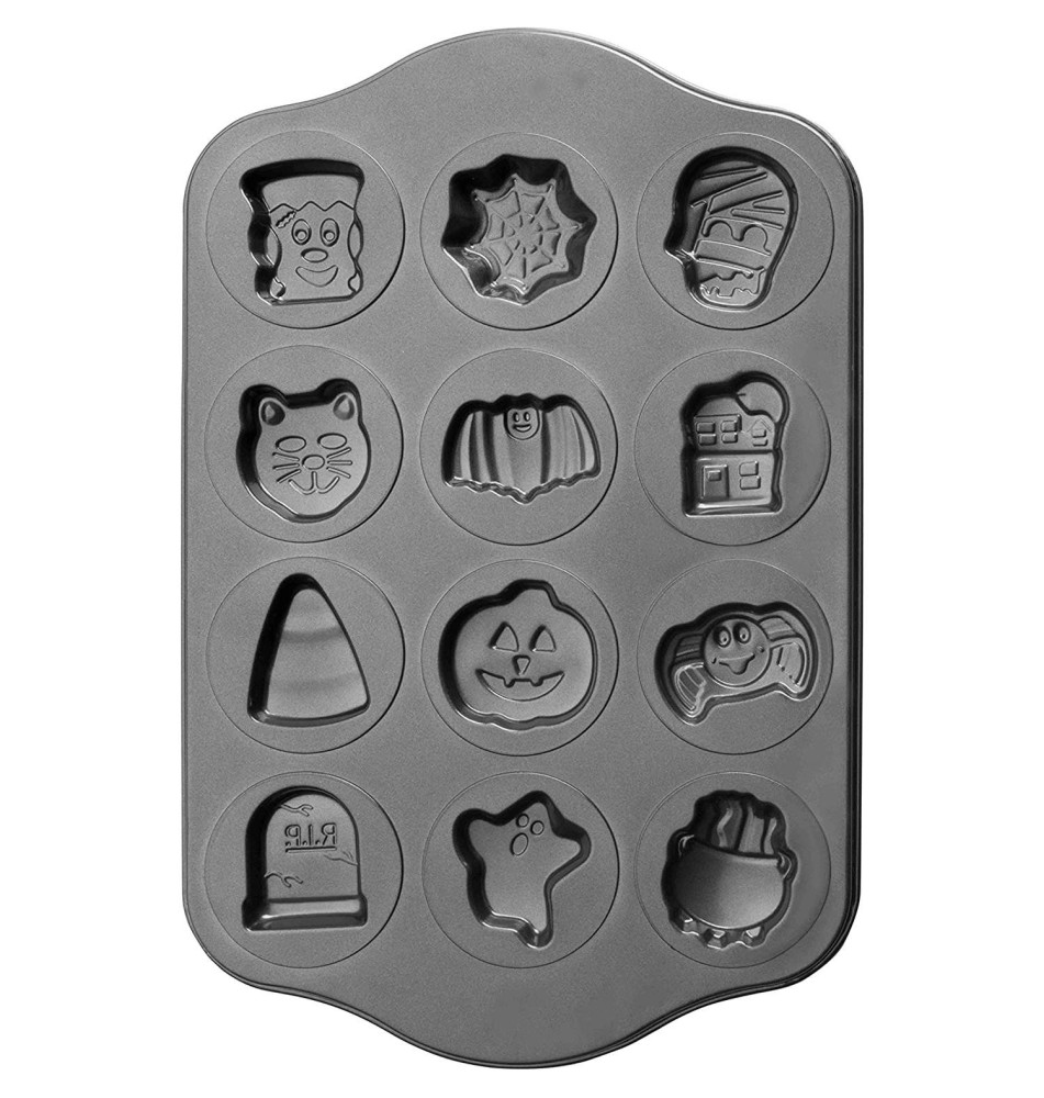 Plaque Antiadhésive Halloween 12 Biscuits Acier 44 x 28 cm