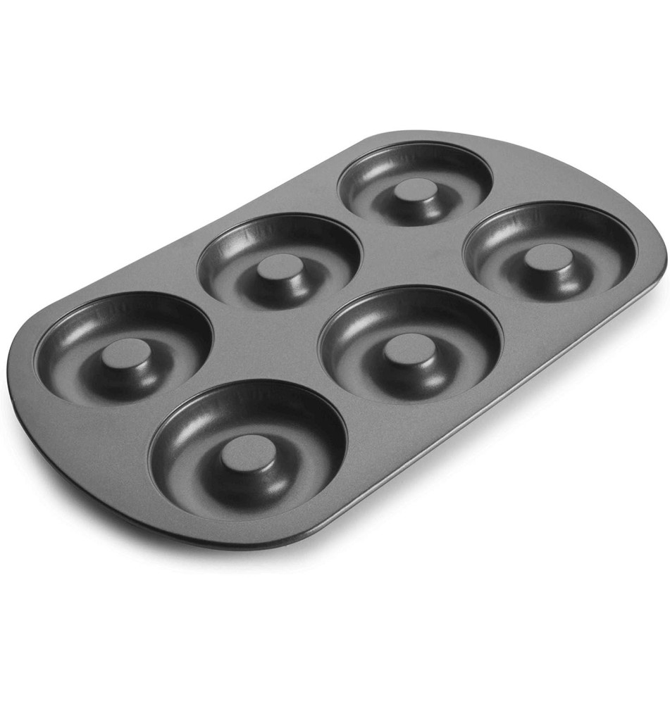 Moule Antiadhésif Doughnut 6 Cavités Acier 8 cm