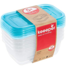 Pack 5 Boîte de conservation fredo fresh 0,5 L bleu
