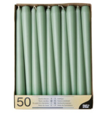 Pack de 50 Bougie de chandelier D 22 mm H 25 cm Env. 7h vert jade