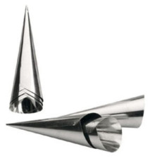 Moule à cornets - Lot de 6 - Acier étamé - Longueur 12 cm
