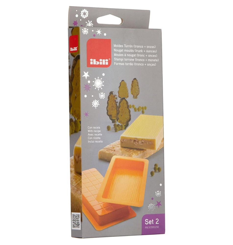 Set 2 Moules à Nougat Tronc+Onces Polyéthylène