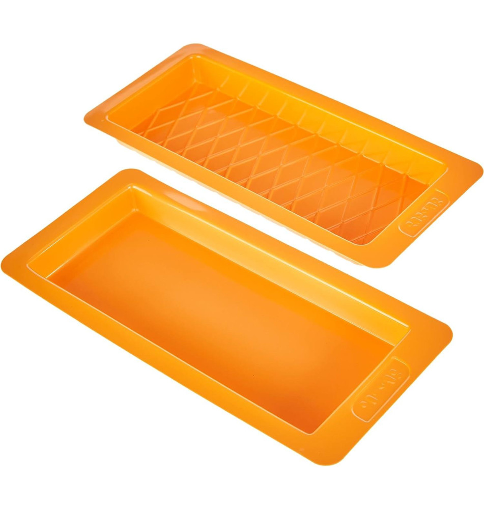 Set 2 Moules à Nougat Lisse+Losanges Polyéthylène