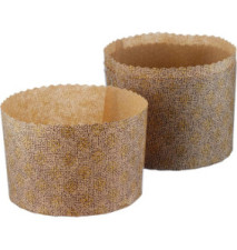 Lot de 5 Moules à Panettone 500g Jetables Papier Marron Diam 14 x h 10 cm