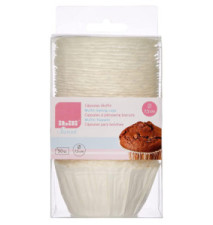 Pack de 50 Moules à Muffins Papier Diam 7,5cm Blanc