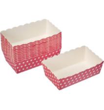 Lot de 12 Barquettes Pâtisserie Carton (220°) Rectangulaires 9,5 x H3,2cm