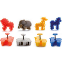 Lot de 4 emporte-pièces avec poussoir Safari