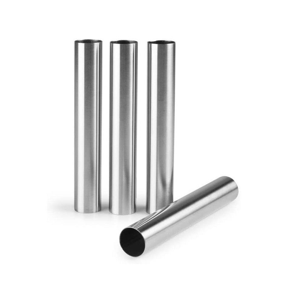Set 4 Moule à Cigarette Russe INOX, Argent 14cm