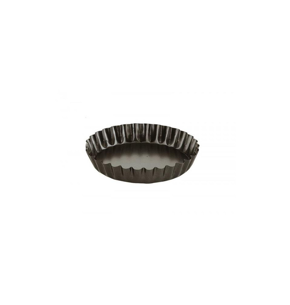 Mini Moule à Tarte Dentèle Moka, Aluminium, Noir, 12.2 x 2 cm