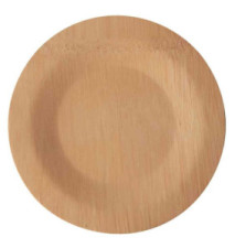 set de 10 assiettes en bambou pure, sans compartiment, 180 mm
