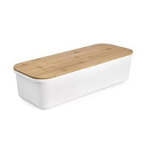 Boîte à pain pour Baguette avec couvercle en bois