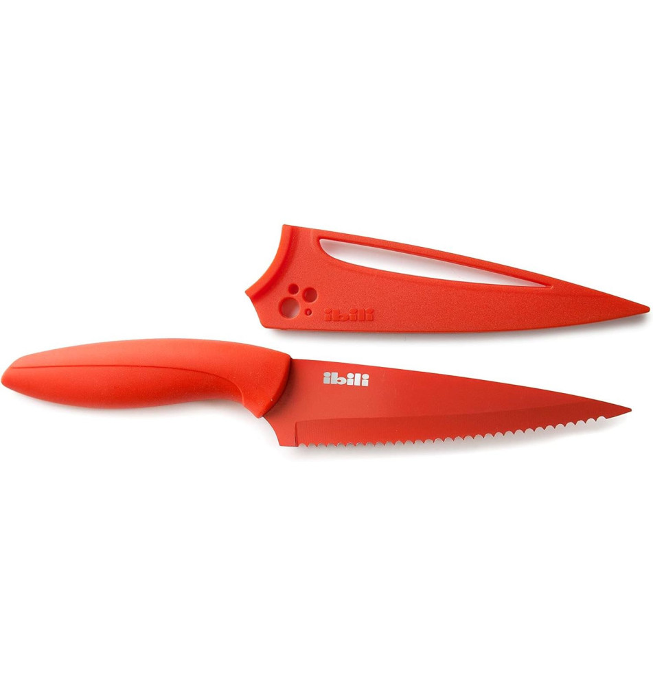 Couteau à Pain 22cm Rouge ou Jaune Aléatoire