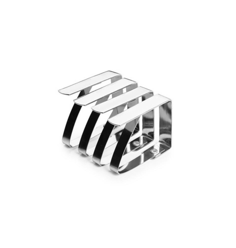 Lot de 4 pinces à nappe en inox 5 x 4 cm