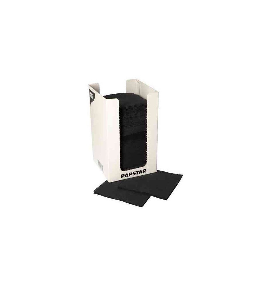 Serviette cocktail PUNTO, 200 x 200 mm, noir
