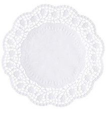 Pack de 100 Napperons Rond Papier Diamètre 200 mm Blanc