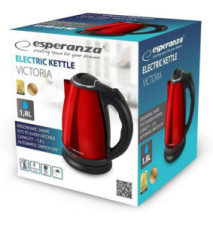 Bouilloire Electrique VICTORIA 1.8 L Acier Brillant 1800W Rouge