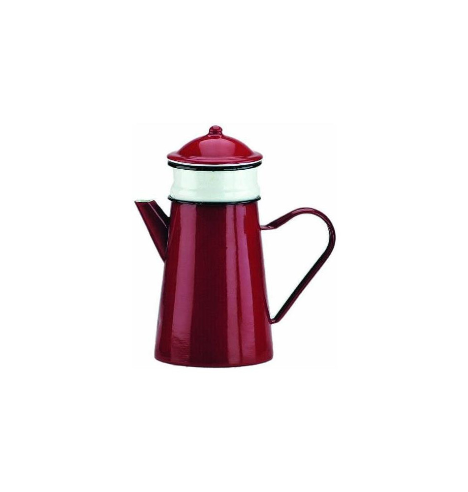 Cafetière avec Filtre en Acier Emaillé Vitrifié Rouge 1,5 l