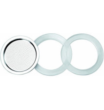 Accessoires cafetière italienne 2 joints silicone+1 filtre métal pour 10 tasses