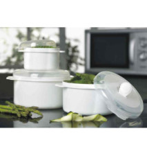Boîte à micro-ondes Micro 1,5 litre rond blanc
