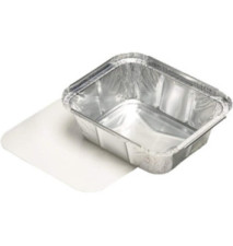 Pack 10 Plats en Aluminium 141x116x41mm 500ml avec Couvercle