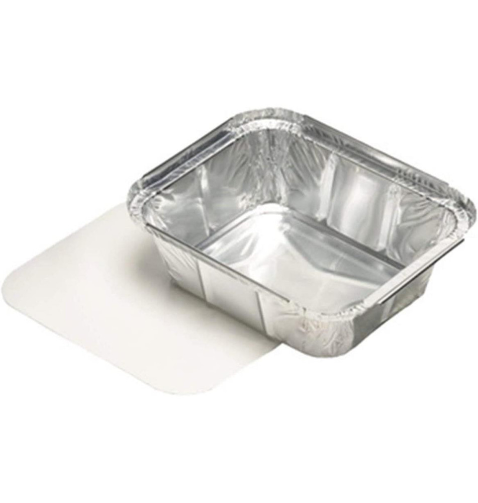 Pack 10 Plats en Aluminium 141x116x41mm 500ml avec Couvercle