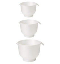 Set de 3 Bols Mélangeurs Polypropylène1,5L - 2L - 3 Litres Blanc