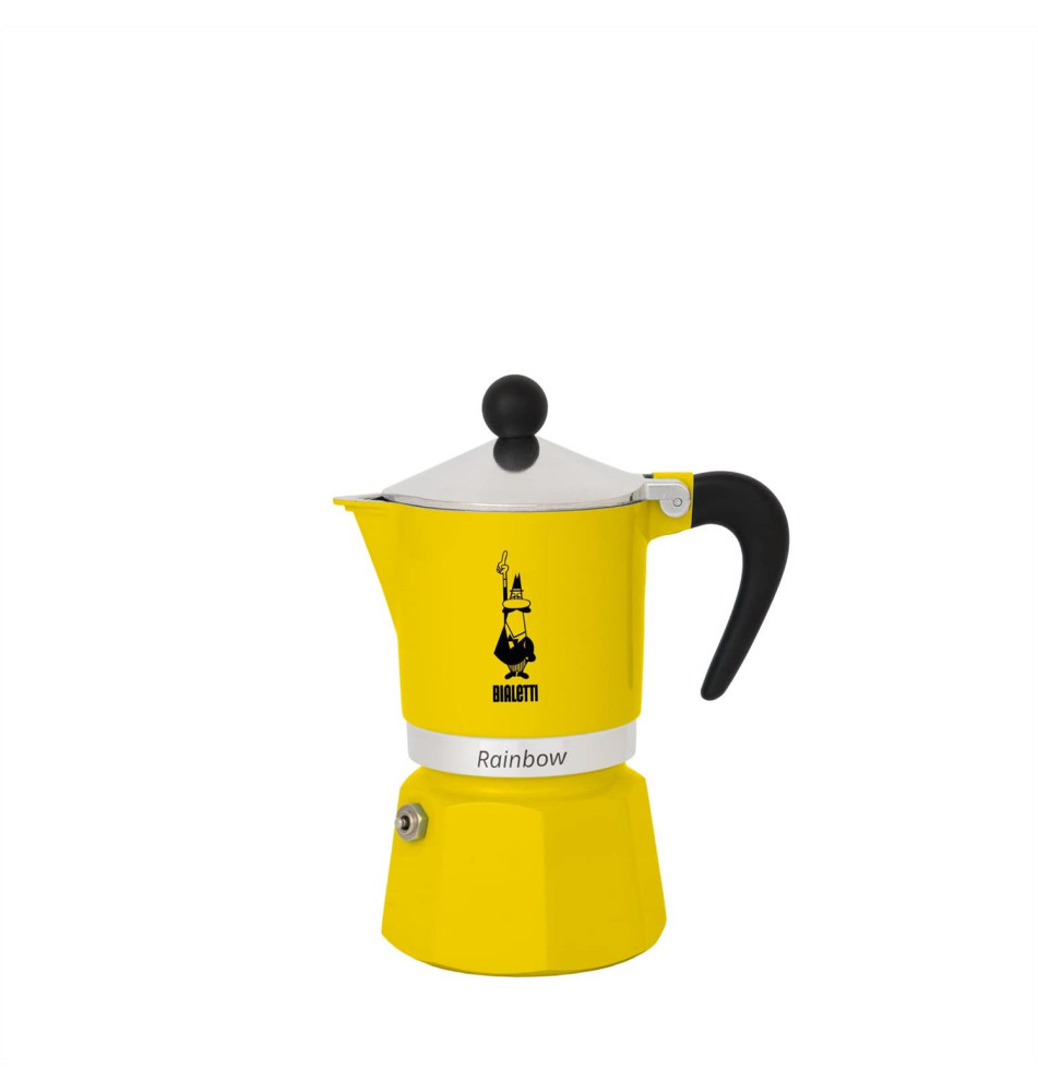Cafetière Italienne Rainbow Aluminium 3 Tasses Jaune