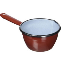 Casserole Saucière Bec verseur Marron 12 cm Acier émaillé Compatible Induction