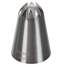 Douille de pâtisserie Inox forme d'étoile fermée 12 mm
