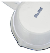 Casserole Conique avec Bec Verseur Acier Emaillé Blanc/Bleu 10 cm