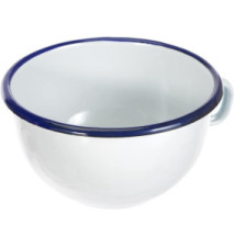 Bol avec Anse, Acier Emaillé Blanc 14 cm