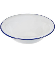 Cuvette Blanca Acier Emaillé Blanc avec Filet Bleu 32 cm