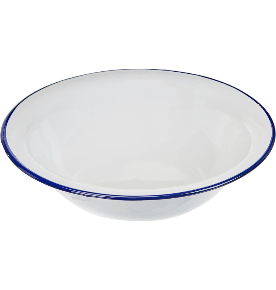 Cuvette Blanca Acier Emaillé Blanc avec Filet Bleu 32 cm