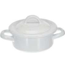 Faitout Droite Mini Acier Emaillé Blanc Diam12 x 6 cm