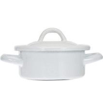 Faitout Droite Mini Acier Emaillé Blanc Diam12 x 6 cm
