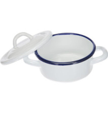 Faitout Droite Mini Acier Emaillé Blanc Diam12 x 6 cm