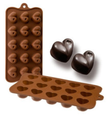 Moule Chocolat Coeur 15 cavités 100% silicone