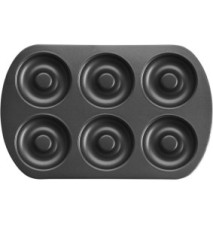 Moule Antiadhésif Doughnut 6 Cavités Acier 8 cm