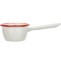 Casserole avec bec verseur, Acier, Blanc/Rouge, 10 cm