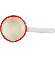 Casserole avec bec verseur, Acier, Blanc/Rouge, 10 cm