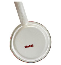 Casserole avec bec verseur, Acier, Blanc/Rouge, 10 cm