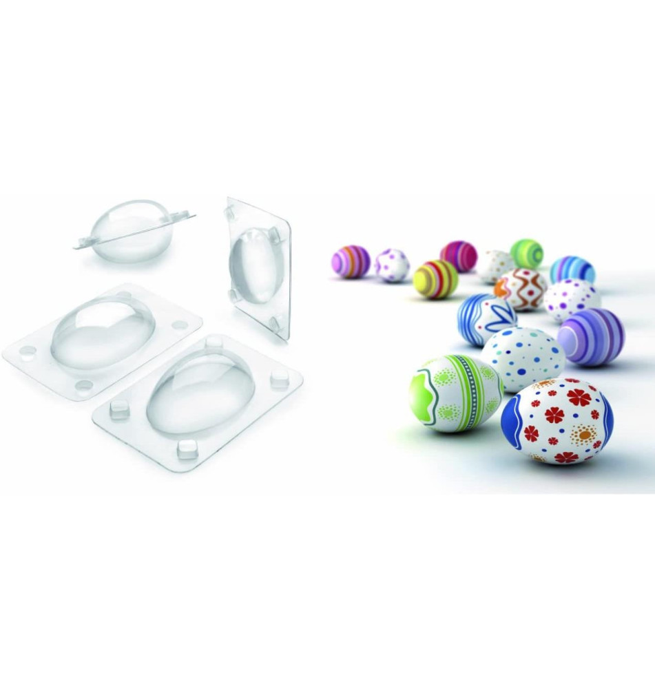 Lot de 3 Moules forme d'Oeuf de Pâques (6+7+8 cm)