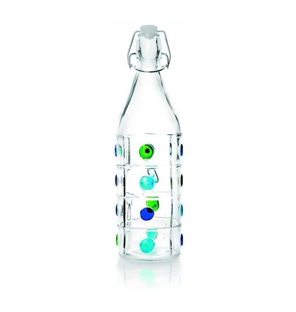 Bouteille en Verre Decoree 1 Litre Modèle Aléatoire