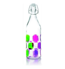 Bouteille en Verre Decoree 1 Litre Modèle Aléatoire