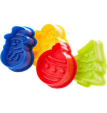 Lot de 4 emporte-pièces avec poussoir Noël