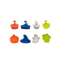 Lot de 4 emporte-pièces avec poussoir Halloween