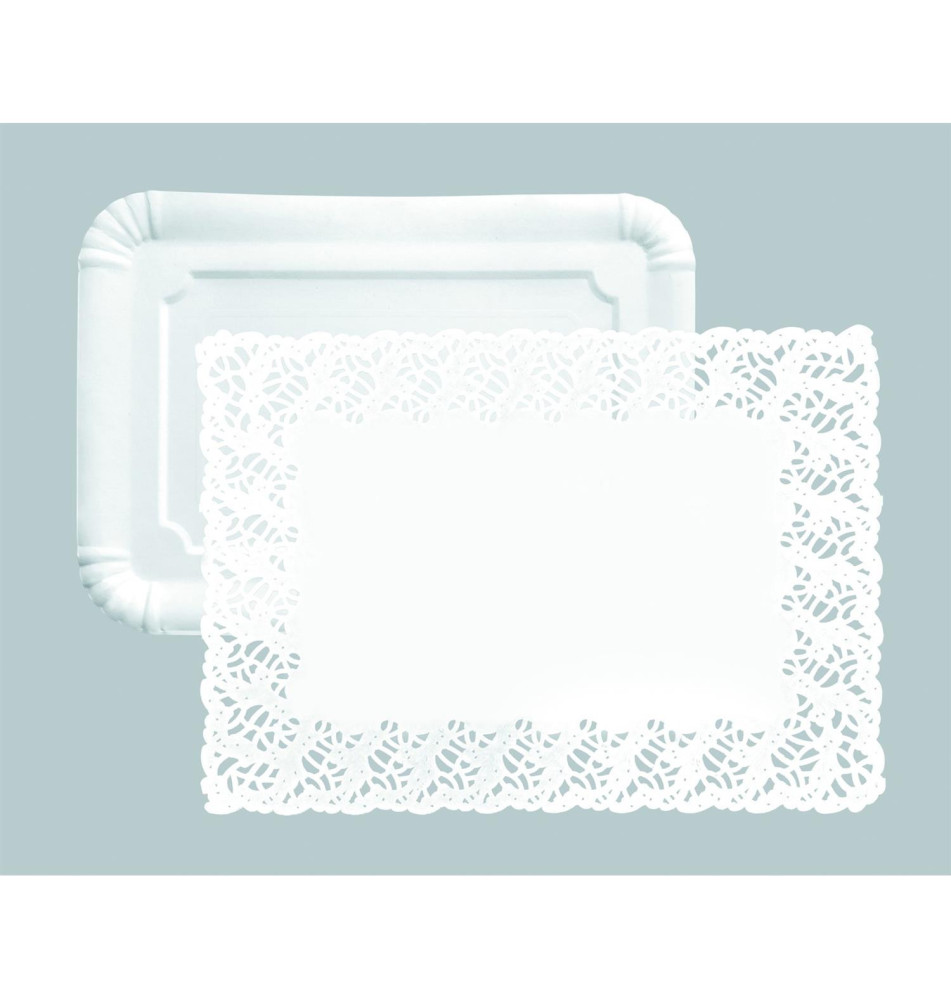 Lot de 5 Plats 34x26 cm+5 napperons 34x26 cm