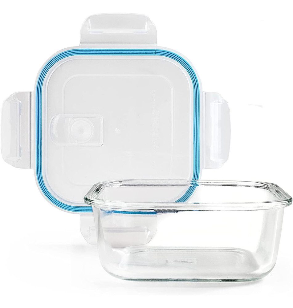 Boite de Conservation Ventilée Carrée 800 ML en Verre